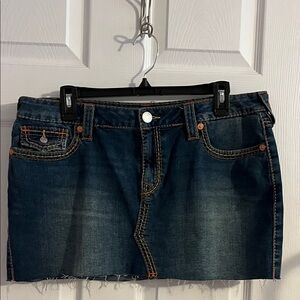 True Religion Dark Blue Denim Sadie Mini Skirt